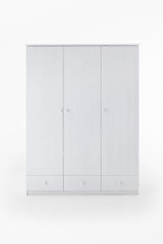 Kleiderschrank PROGRESS  3 Türen / 3 Schubladen Fichte Weiß